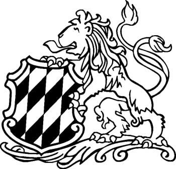 Aufkleber Aapplikation - Bayern Löwe Wappen - AP4025-3 - versch. Größen Farbe schwarz, Größe 15cm