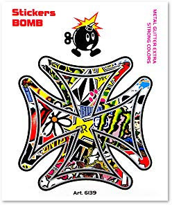 4R Quattroerre.it 6139 Adesivi Sticker Bomb Croce, 10 x 12 cm
