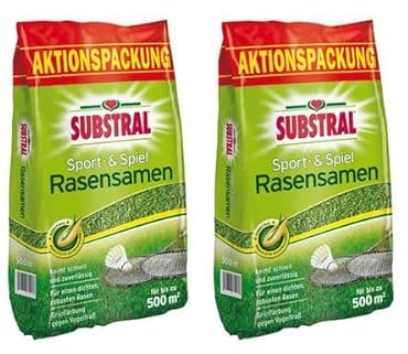 SUBSTRAL Sport & Spiel Rasensamen 20 kg - exklusive hochwertige, einzigartige Rasensamensorten für den Haus- & Kleingarten