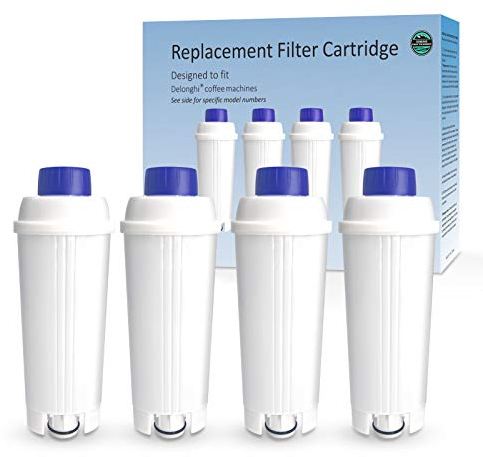 Somune DLSC002 Filtres à eau pour machine à café avec amortisseur en charbon actif, Delonghi Water Filter Replacement Compatible avec Machines à café ECAM, Esam, ETAM, BCO, EC. (Lot de 4)