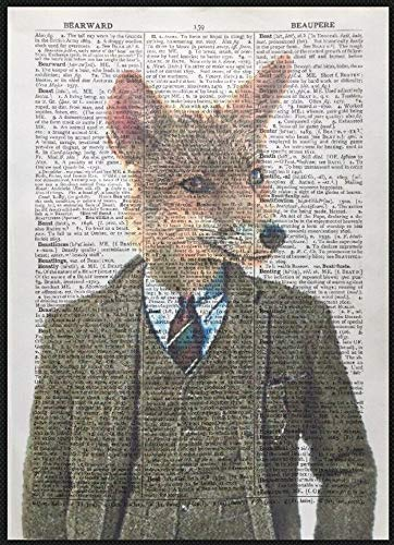 Kunstdruck auf Wörterbuchseite mit Fasanen-Motiv, Vintage-Wörterbuchseite, Wandkunst, Bild mit Tweed-Anzug, Wandkunst, Bild mit Tweed auf Kleidung, Jagd und Vogel