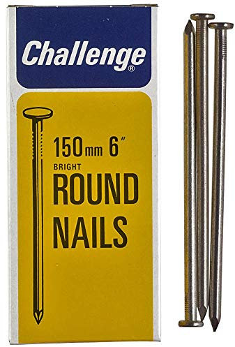 Round Nails Bright, 150mm - 500G, External Length 150mm, Nail Material Steel, Nail Type Round Head, Product Range Challenge - Round Nails, Fasteners & Hardware