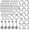 MengH-SHOP Piercing Schmuck Set Barbell für Lippe Bauch Nase Zunge Ohr Brustwarze Augenbrauen Knorpel Hufeisen Rings 60 Stück 12 Stile