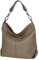 AmbraModa GL033 - Damen echt Ledertasche Handtasche Schultertasche Henkeltasche Beutel (Helltaupe)