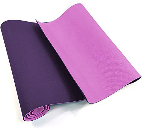 Rebecca Mobili Yogamatte, Pilates-Matte, TPE Zweifarbig Lila-Rosa, Gymnastikübungen Zu Hause - Größe: 0,6 x 183 x 61 cm (HxBxT) - Artikelnummer: SP5055