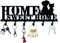 CREATCABIN Crochet Cintre Porte-Clé Murale Cintre Monté Décoratif en Métal avec Mot Sweet Home et Chiens Caractéristique Design Organisateur Rack avec 6 Crochets pour Mur, Salle de Bains