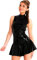BROWOL Sexy Damen Lackleder Kleid Rock sexy Dessous Minikleid Clubwear rückenfrei Club Anzug Enge Kleidung Party Kleidung (M)