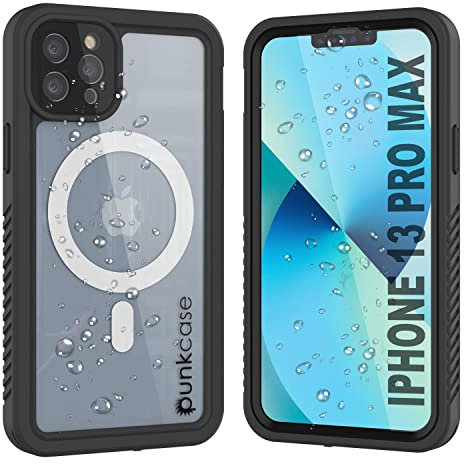 Punkcase for iPhone 13 Pro Max Waterproof Case [Extreme Mag Series] [Slim Fit] [IP68 Certified] [Shockproof] Armor Cover W/Built in Screen Protector for iPhone 13 Pro Max (6.7) (2021) (Black)