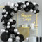 FEPITO 108 Stück Schwarz Silber Ballon Girlande Arch Kit 5 10 12 18 Zoll Schwarz Silber Konfetti Luftballons für Geburtstag Hochzeit Braut Babyparty Abschlussfeier Dekorationen