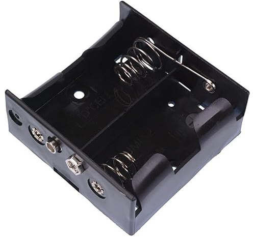 D x 2 Open Style Battery Holder Case with Press Stud Terminals