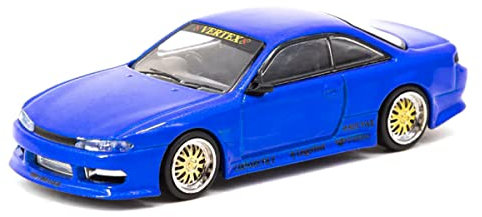 Tarmac T64G-018-BL Vertex Nissan Silvia S14 blau metallic Maßstab 1:64 Modellauto
