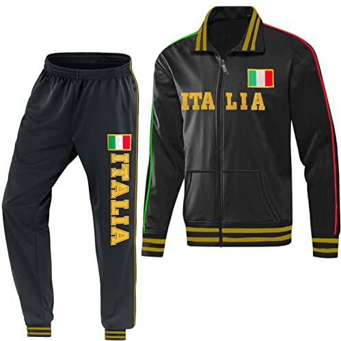 Blackshirt Company Italien Kinder Sport Trainingsanzug Fußball WM EM Fan Jogging Zweiteiler Blau