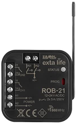 EXTA LIFE Funktorempfänger ROB-21 I Große Reichweite von bis zu 200 m im Freien I mit Einer Externen Antenne I