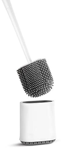 ASAB Toilet Brush Set With Silicone Holder - Soft Bristles, Quick Drying, Wall Mounted Bathroom Deep Clean Brush Kit