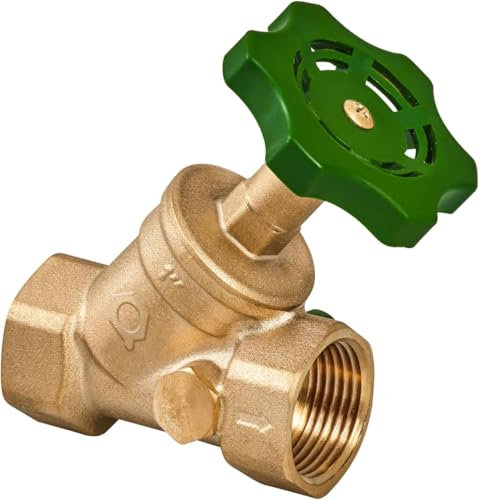 zencQ Schrägsitzventil 1 Zoll aus hochwertigem Messing (CW617N) 16 bar - Rückschlagventil aus vernickeltem Messing, Teflon, Stahlhebel, ISO228 Gewindeanschluss (4)