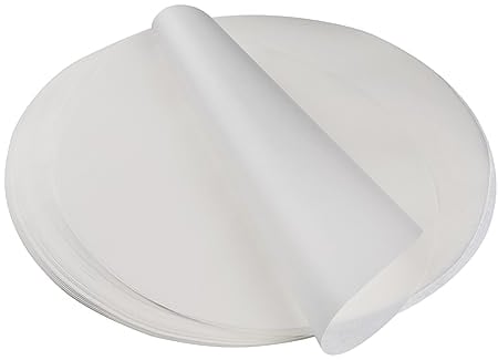 SWAWIS 150 Stück Backpapier Rund, Runde Antihaft-Backpapier Ø 30cm, Rundes BBQ Papier, für Pfannen Backen BBQ Pizza Kuchen Luftfritteuse(White)