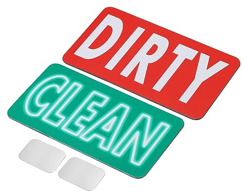 PATIKIL Sucio Limpio Lavavajillas Imán, 2 Paquete Doble Cara Lavaplatos Señal Cocina Limpio Sucio Señal Imán, Rojo, Verde