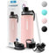 Wessper Botella Agua Acero Inoxidable Botella Termica 500 ml Sin BPA con 3 Tapones | Rosa Elegante Botella Resistencia al Rayado, fácil de Limpiar | Termo Agua Fria/Caliente para Niños Adultos