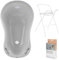 Hylat Baby Baignoire bébé avec support et vidange - Certificat TÜV Rheinland - ergonomique et confortable pour les nouveau-nés et les bébés - Collection Lite - Couleur : Gris, Motif : Yeti