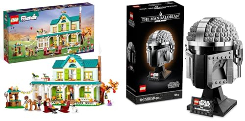 LEGO 41730 Friends Autumns Haus & Star Wars The Mandalorian Helm Modellbausatz für Erwachsene, baubare Zimmer-Deko für Fans, persönliches Geschenk zum Valentinstag für Männer, Frauen, Ihn & Sie 75328