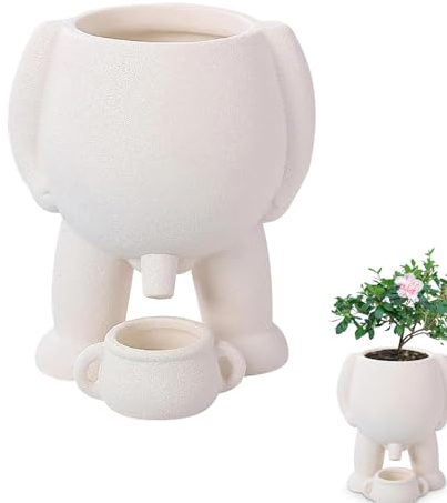 Piss Pot Pflanzgefäß, Pinkelnde, lustige Vase, Piss-Topf für Pflanzen, lustiger Sukkulententententopf, Ornament, Desktop, skurrile Pflanzgefäße für Zimmerpflanzen (weiß)