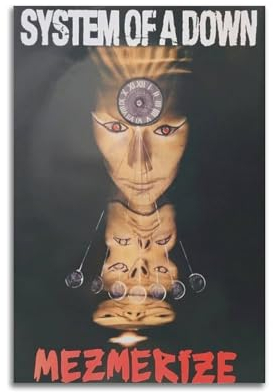 Szzmyo System of A Down Poster, Mezmerize-Album, Poster, dekoratives Gemälde, moderne ästhetische Leinwandposter, Schlafzimmer, Kunst, Wohnzimmer, Dekoration, Poster, 30 x 45 cm, ungerahmter Stil