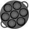 Warmiehomy Cast Iron Pancake Pan 7 Holes,Non Stick Eggs Crepe Pan Double Handles for Pancake|Crepe|Egg,27cm