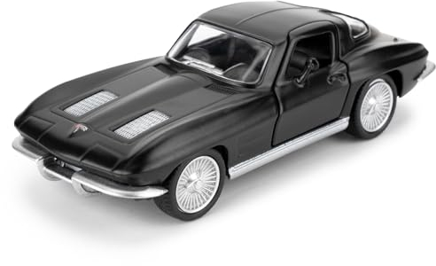 imtfzct 1/36 Chevrolet Corvette Modellauto, Alu-Spielzeugauto mit Rallyefunktion, Modellspielzeug Freizeitauto, Auto-Geschenk für Jungen und Mädchen (schwarz)