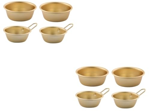 Cabilock 8 Piezas Tazón De Aluminio Amarillo Tazones De Vino De Restaurante Coreano Tazones De Fideos Instantáneos Ensaladeras Doradas Tazones De Bebidas Para El Hogar Tazones De Aluminio