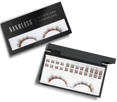 Cluster wimpern zur DIY Wimpernverlängerung zu Hause Nanolash 36 Stück - Wimpern Extension selber machen,Wimpernverlängerung DIY, DIY Falsche Wimpern (Braun, DIVINE)