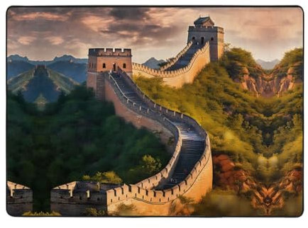 WZYWHJ Teppiche, Wohnzimmer-Fußmatten, Läufer, rutschfest, Kinderzimmermatte, Spielteppich, 203,2 x 147,3 cm, Bild The Great Wall of China