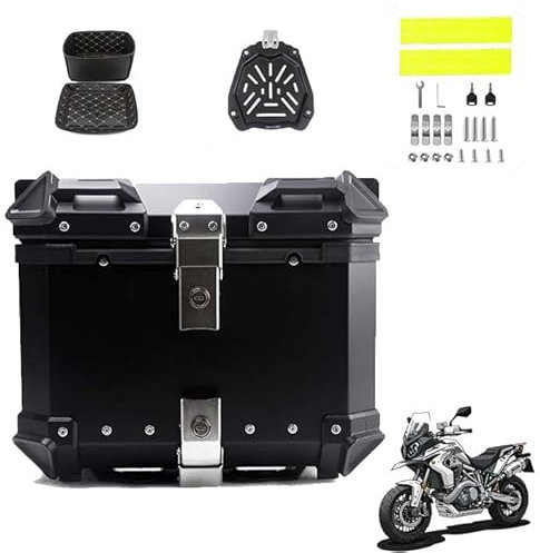 Motorrad-Topcase für CFMoto CF Moto 800MT MT800 800 MT 800, Haltbar Motorcycle Suitcase Wasserdicht Motorrad Heckkasten Motorrad Tail Box Tragbares Motorrad Heckbox Koffer,36L-Black