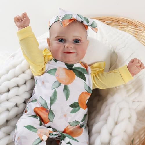 JUYOUYI Lifelike Reborn Baby Puppen, 18 Zoll realistische Baby-Puppe mit vollem Vinyl Körper Real Life für Kinder ab 3 Jahren