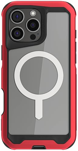 Ghostek Atomic Schlanke Schutzhülle für iPhone 16 Pro Max – Aluminium-Metall-Stoßdämpfer – stoßfeste, sturzgeprüfte iPhone-Hülle – Rutschfester Griff, Apple MagSafe-Zubehör, kompatibel mit iPhone 16