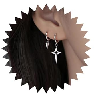 Wendalern Asymmetrischen Stern Spike Baumeln Ohrringe Geometrische Dreieck Gekreuzten Stern Tropfen Creolen Mismatch Kruzifix Kegel Ohrringe Kleine Huggie Hoop Ohrringe Schmuck Für Frauen Männer