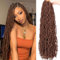 Samtress 24 Inch Messy Faux Locs Crochet Braids 7 Packs Long Faux Locs Crochet Hair Soft Locs Brown Pre Looped Soft Locs Crocher Hair for Women Pre Looped Goddess Locs Crocher Hair Extension (#30)