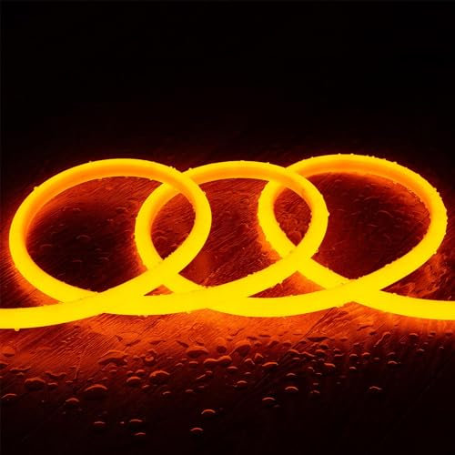 LEDKIA LIGHTING LED-Streifen Neon Dimmbar 220V Rund SFLEX14 8W/m Schnitt 100cm IP65 nach Maß Orange 1 m