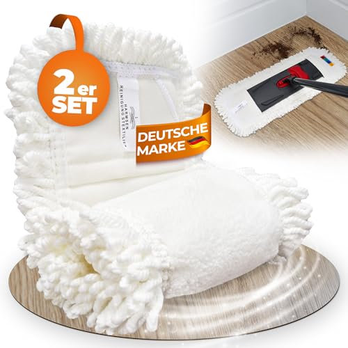 Wowtowelz Wischmopp Bezug Bodenwischer Wischbezug optimal für Ecken, Fugen und Kanten (Edge Performance, 50 cm - 2 Stück)