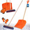 KOTARBAU® Set Schneeschaufel mit Holzstiel 136 cm Straßenbesen 43 cm + Handschuhe Schneeschieber Snow Shovel Schneeräumer Gartenbesen mit Stiel draußen Schneeschaufel Auto Holz Stiel zur Schneeräumung