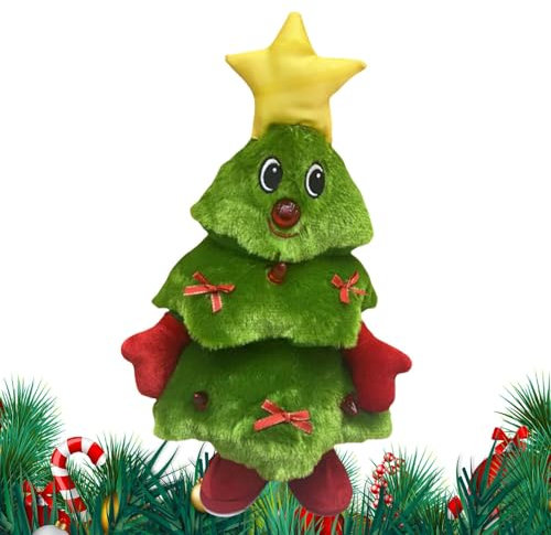 Decoración musical de peluche versátil para, árbol de Navidad con luces y música | árbol de Navidad bailando con iluminación musical, chimeneas, mesas de entrada y mesas bajas.