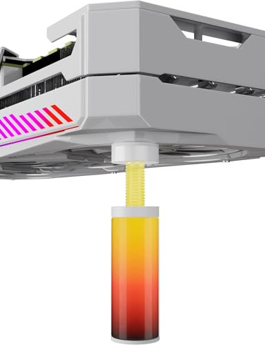 upHere Grafikkarten Halterung GPU Halterung ARGB Weiß,Grafikkarten Halter,Höhenverstellbar,Mit Magnet,(51-80mm),ARGB49T