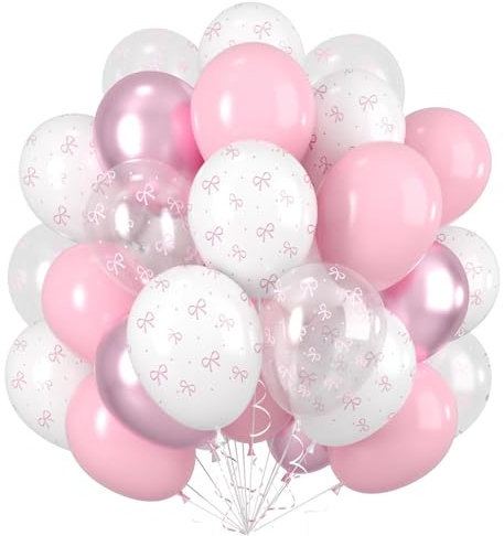 Ovanda Luftballons Geburtstag, Hochzeits 50 Stück Rosa Ballons,Schmetterling Ballon Geburtstag Deko Mädchen, Helium Ballons Latexballons, Geburtstagsdeko Luftballons für Mädchen Hochzeit Babyparty