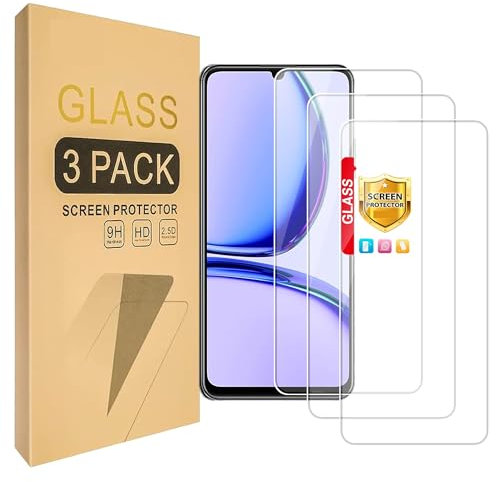 Lucyliy [3 paquetes] Compatible con Piezas para Realme C53/Realme C61/C63 Protector de pantalla [Dureza 9H ] [Alta definición] [Antiarañazos]