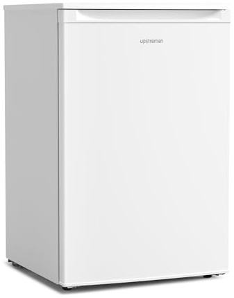 Upstreman 115 L nevera con congelador, Nevera Clase D con Control Electrónico de Temperatura, Nevera Pequeña con Iluminación LED para Cocina, Ssalón, Oficina, CR115 Blanco