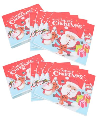 PACKOVE 40stücke Schneemann-rentier-weihnachtsservietten Winter-weihnachtsservietten aus Papier Tischservietten für Weihnachten und Winterfeiertage