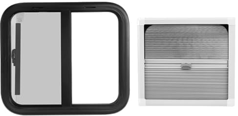 WIGING Ventana Lateral para Caravana, Ventana Corredera con Persianas Plisadas Opacas, para Caravanas, Vehículos De Construcción, Dirección De Apertura: Izquierda((WxH) 80x50cm)