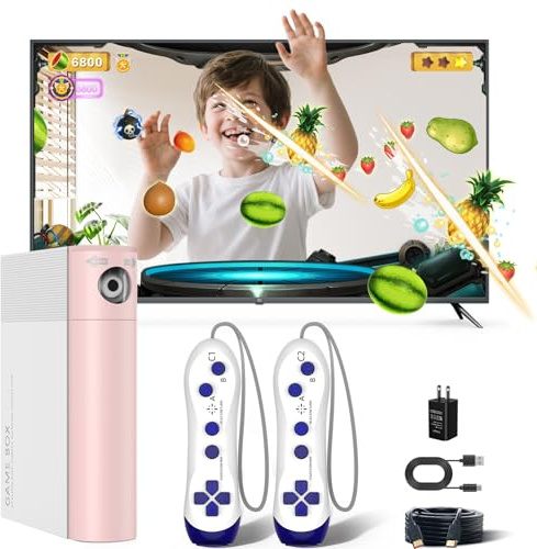 MetFut AR Motion Console de jeu pour enfants – Jeux vidéo Plug & Play, exercice et divertissement, contrôle du corps et contrôle des boutons, compatible avec TV, PC, projecteur