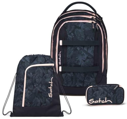 Satch Pack Schulrucksack Set 3tlg. inkl. Schlamperbox und Sportbeutel (Midnight Jungle)