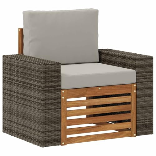 vidaXL Outdoor Mittelsofa Massivholz Akazie Natur, Moderne Outdoor-Couch, modulare Möbel, wetterfestes Gartenlounge, Bequeme Terrassen-Sitzgruppe