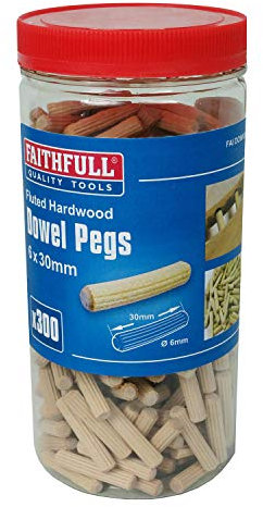Faithfull Boîte de 300 chevilles en bois cannelé 30 x 6 mm (Import Grande Bretagne)
